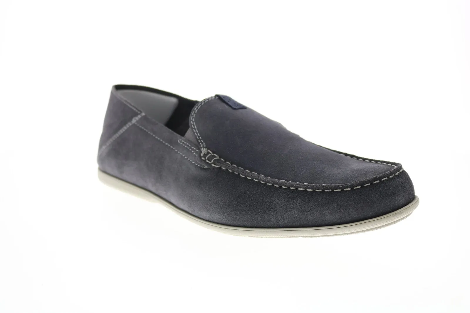 Rockport Malcom Step Back CI4517 Mens Gray Wide Suede Loafers Casual Shoes