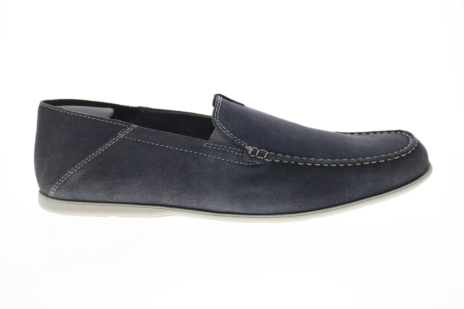 Rockport Malcom Step Back CI4517 Mens Gray Wide Suede Loafers Casual Shoes