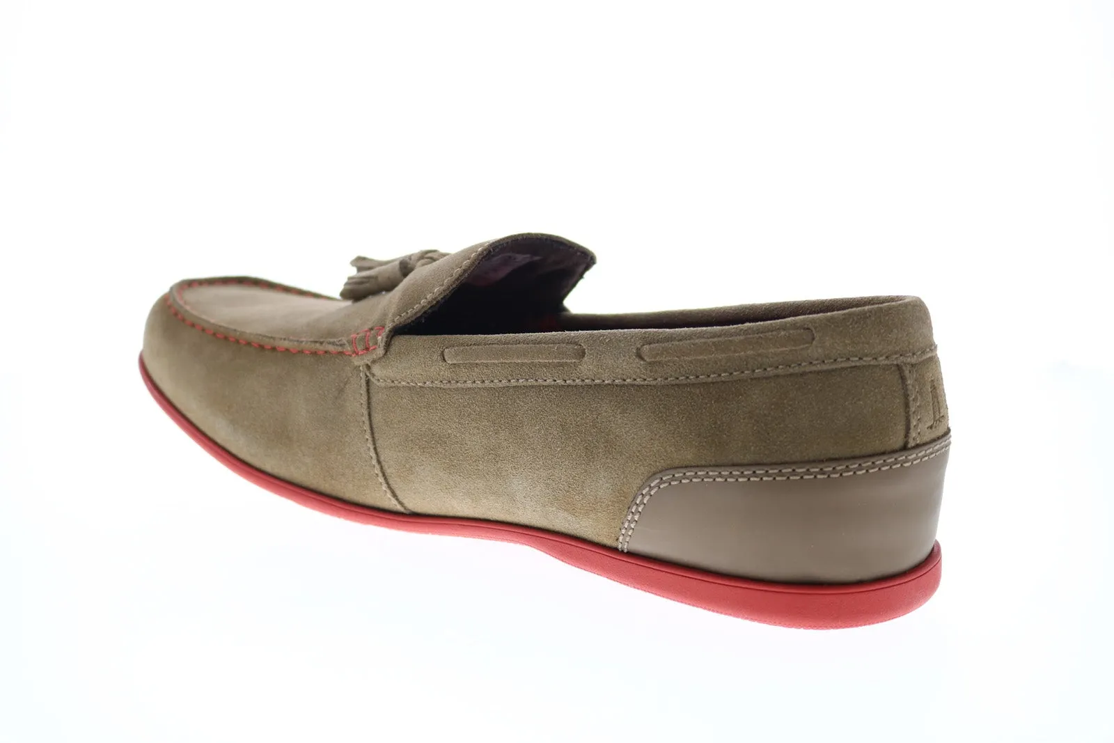 Rockport Malcom Tassel CI0075 Mens Gray Wide Suede Loafers Tasseled Shoes