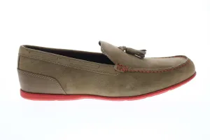 Rockport Malcom Tassel CI0075 Mens Gray Wide Suede Loafers Tasseled Shoes