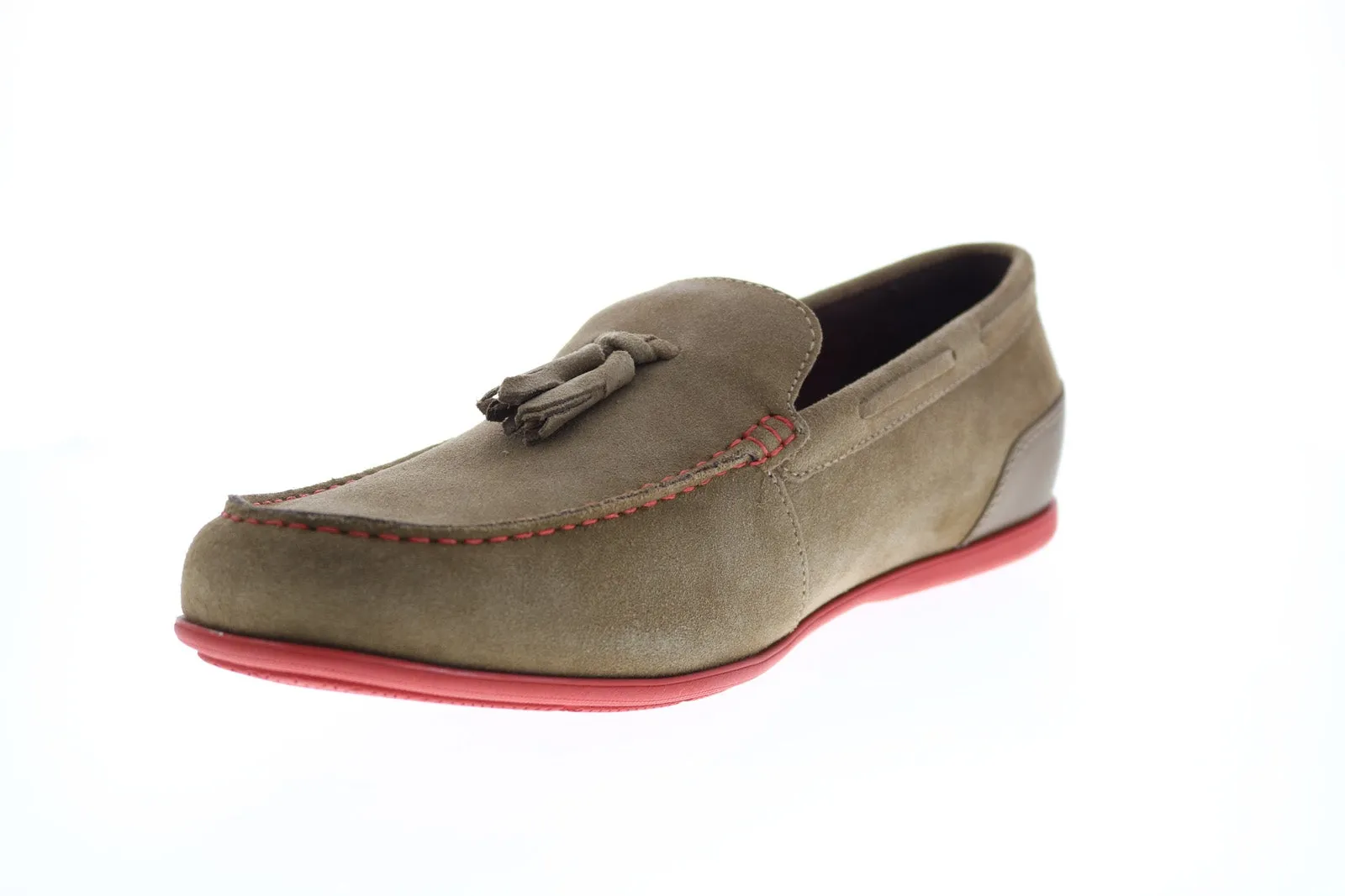 Rockport Malcom Tassel CI0075 Mens Gray Wide Suede Loafers Tasseled Shoes