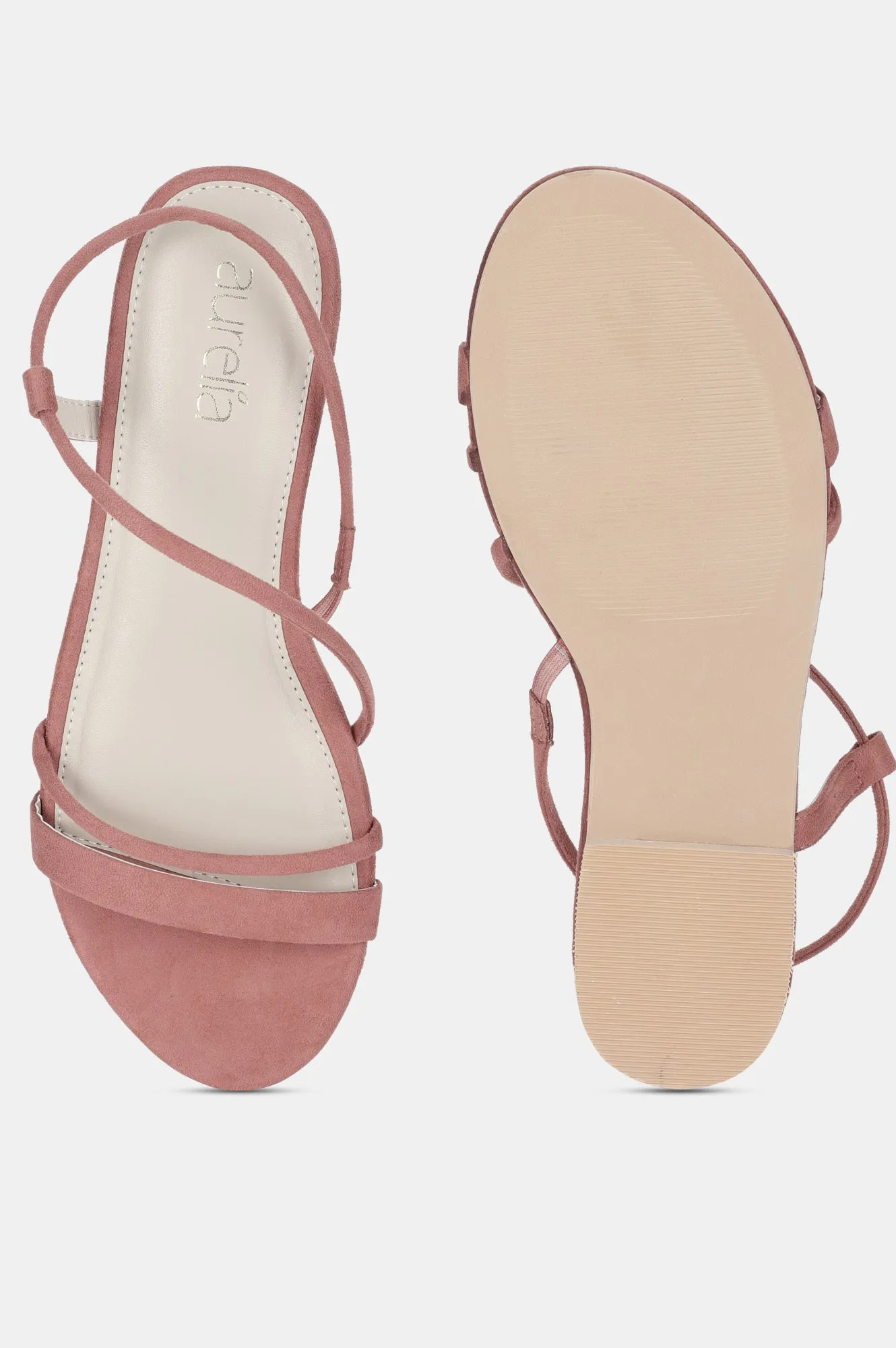 Rust Almond Toe Textured Flat-ZKARLA