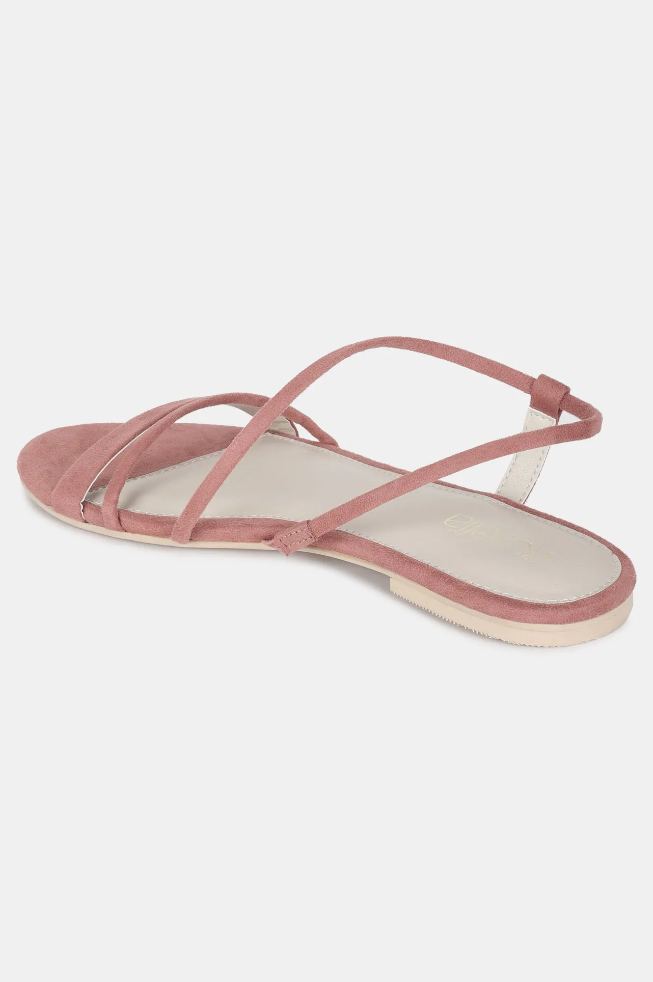 Rust Almond Toe Textured Flat-ZKARLA