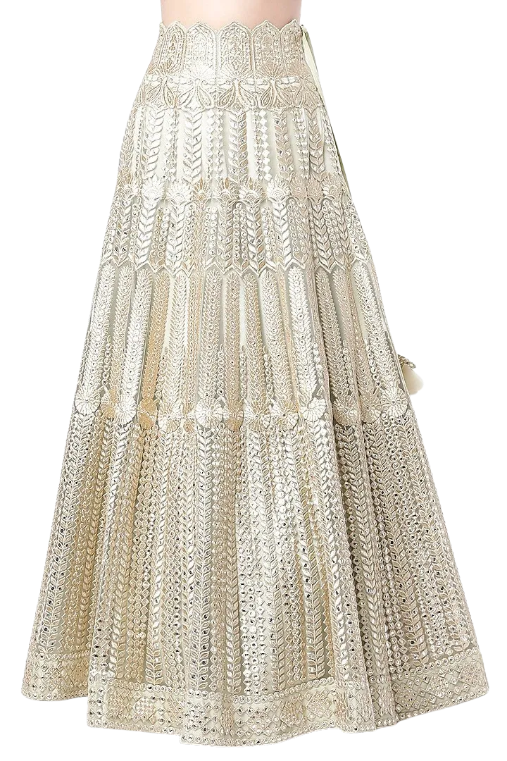 SAMPLE SALE: Lime Embroidered Lehenga Set