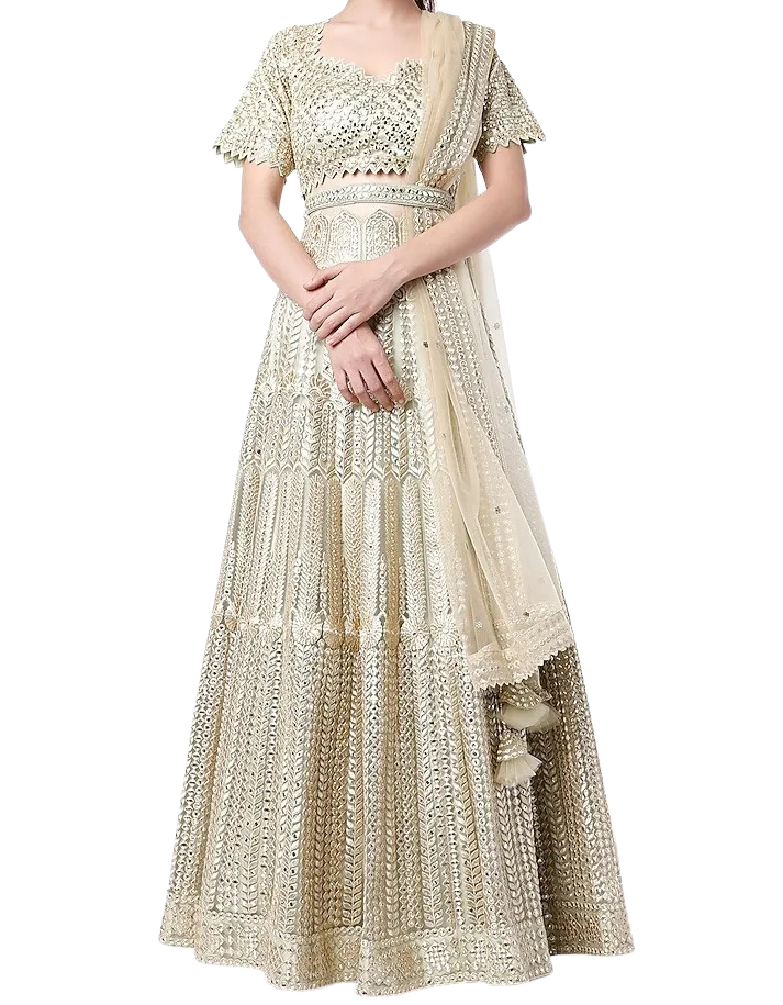 SAMPLE SALE: Lime Embroidered Lehenga Set