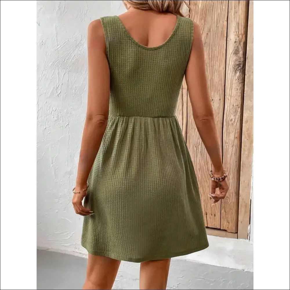 Scoop Neck Wide Strap Mini Tank Dress