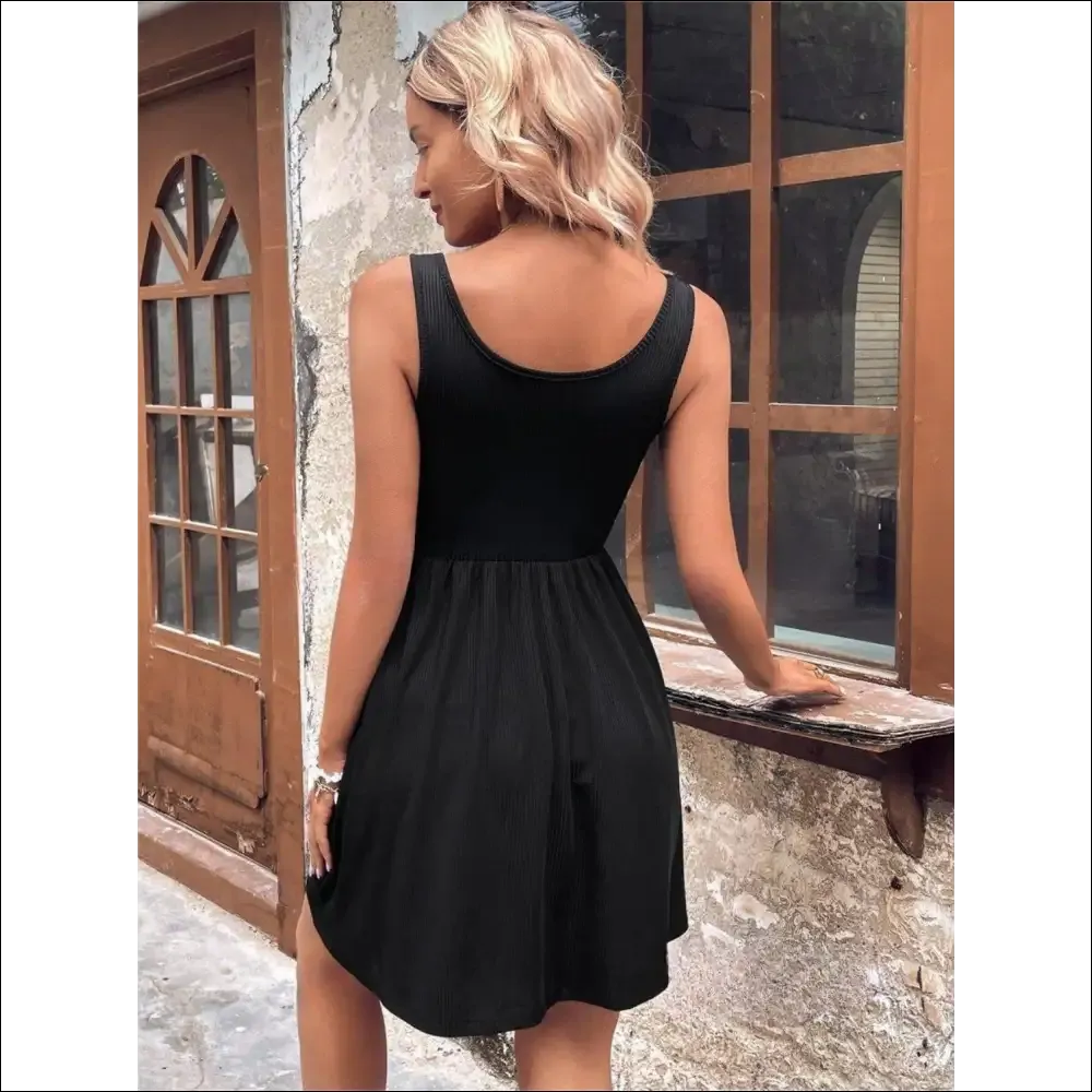 Scoop Neck Wide Strap Mini Tank Dress