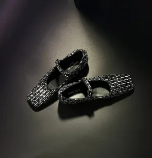 Sequined Velvet Mary Jane Shoes