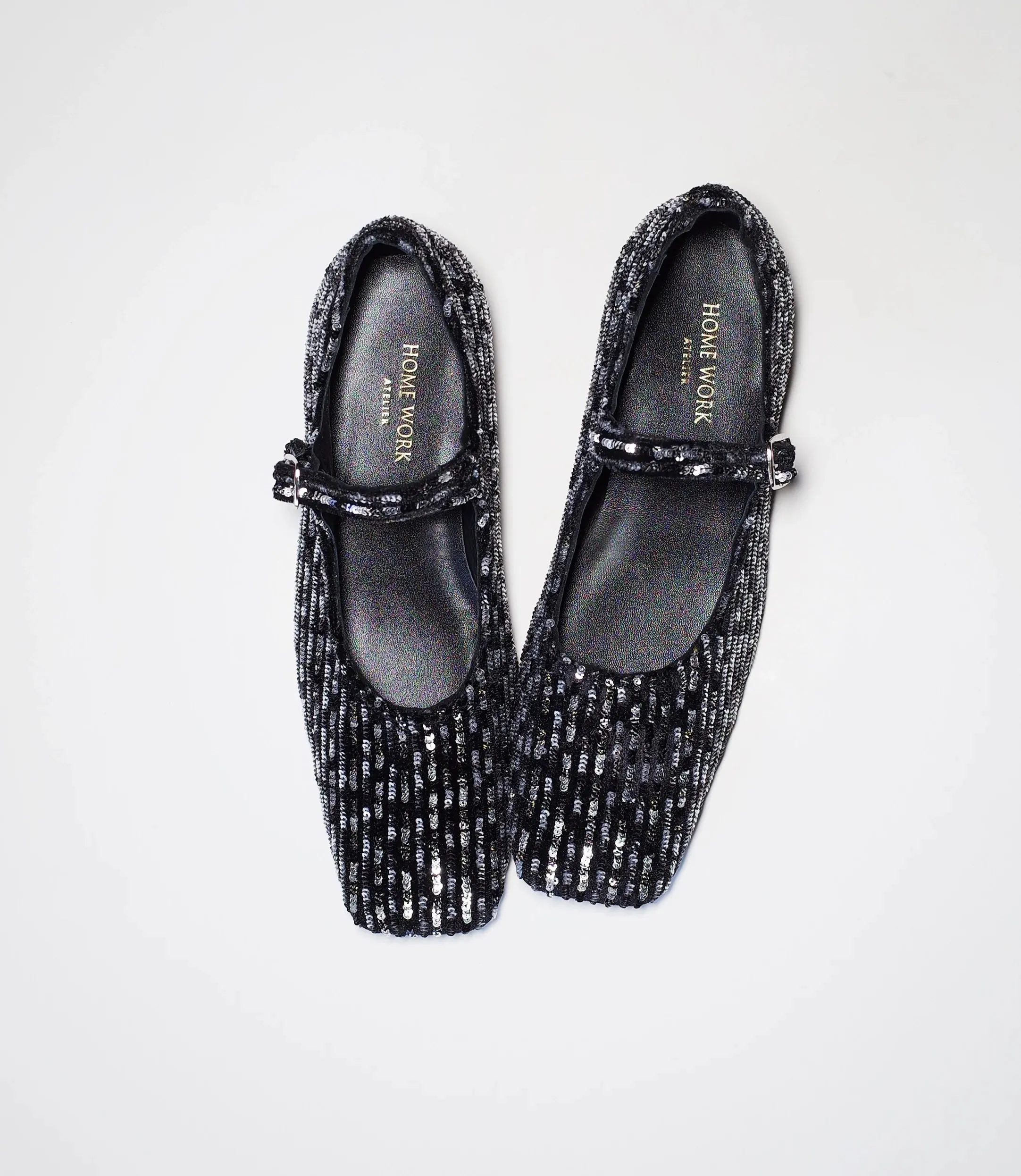 Sequined Velvet Mary Jane Shoes