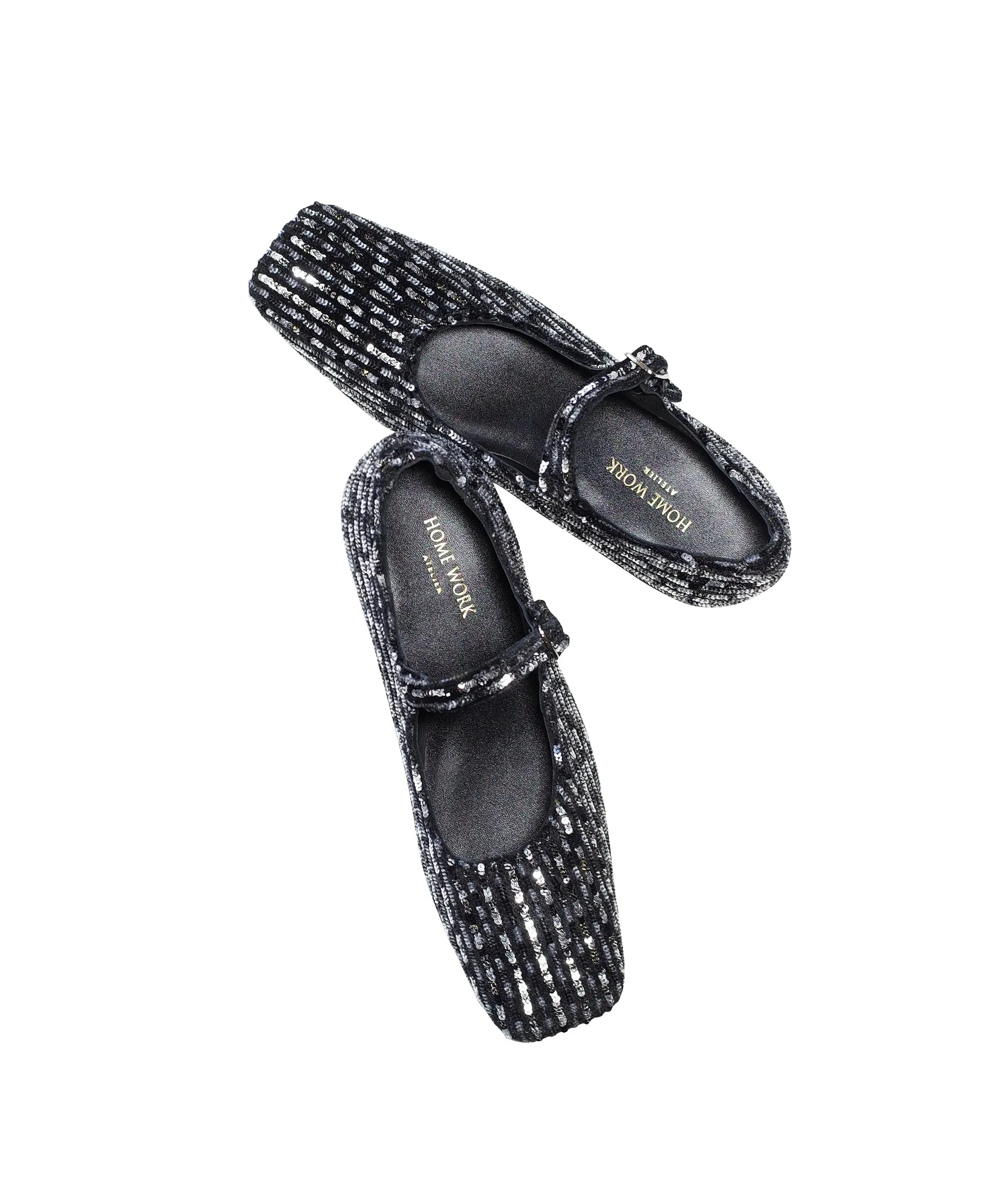 Sequined Velvet Mary Jane Shoes