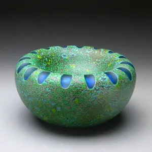Shoal Series in Tidepool Handblown Glass Bowl by Thomas Spake Studios