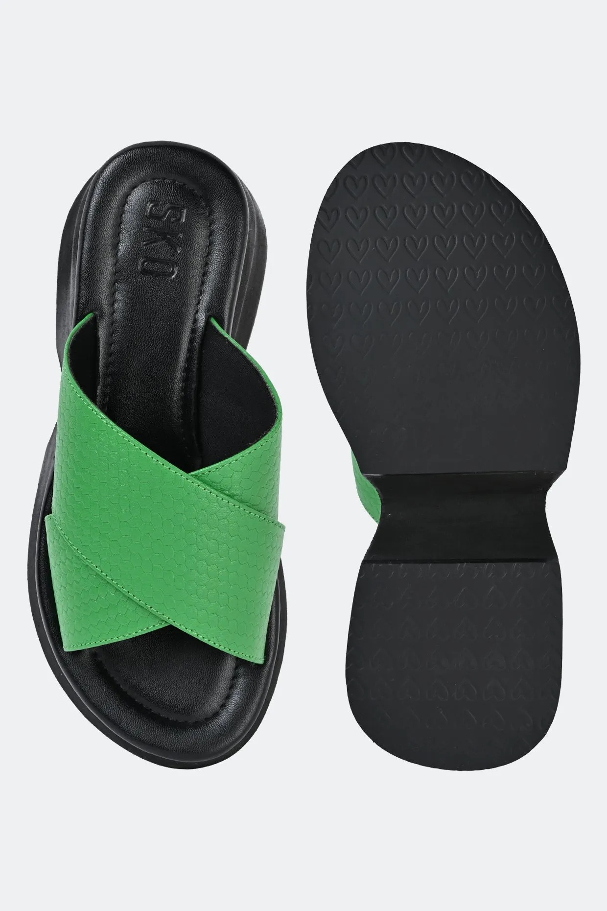 Siena Green Platform Sandals For Women