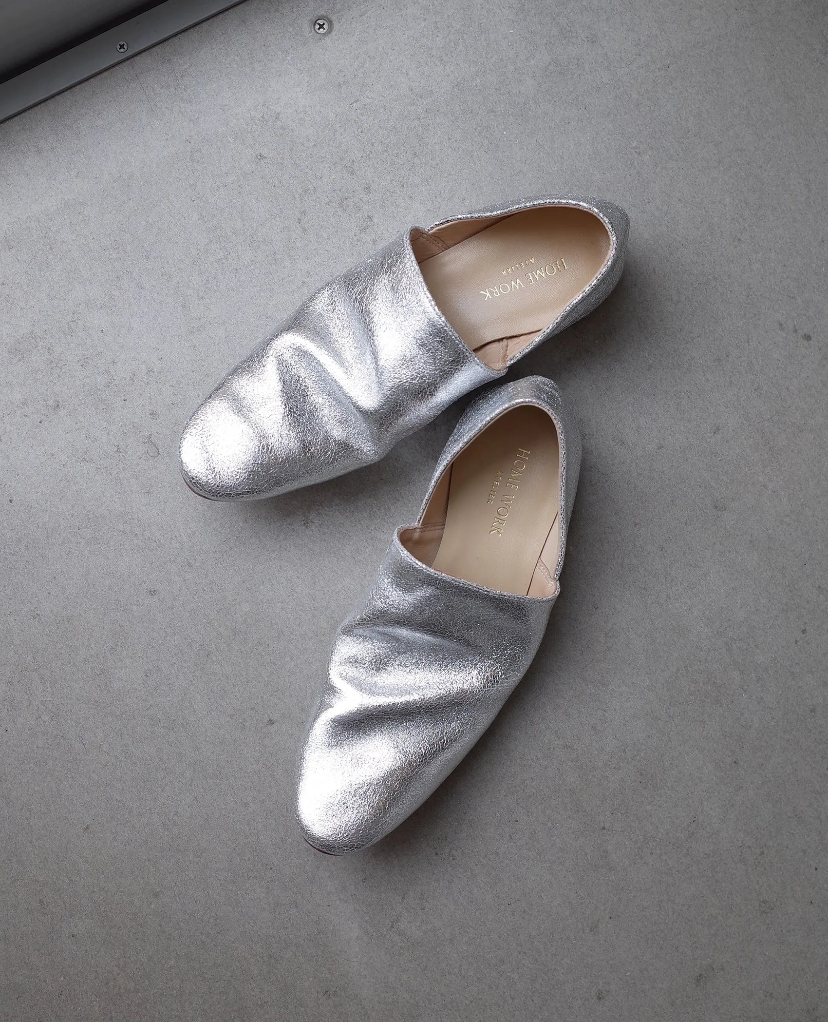 Silver Slip-On Shoes