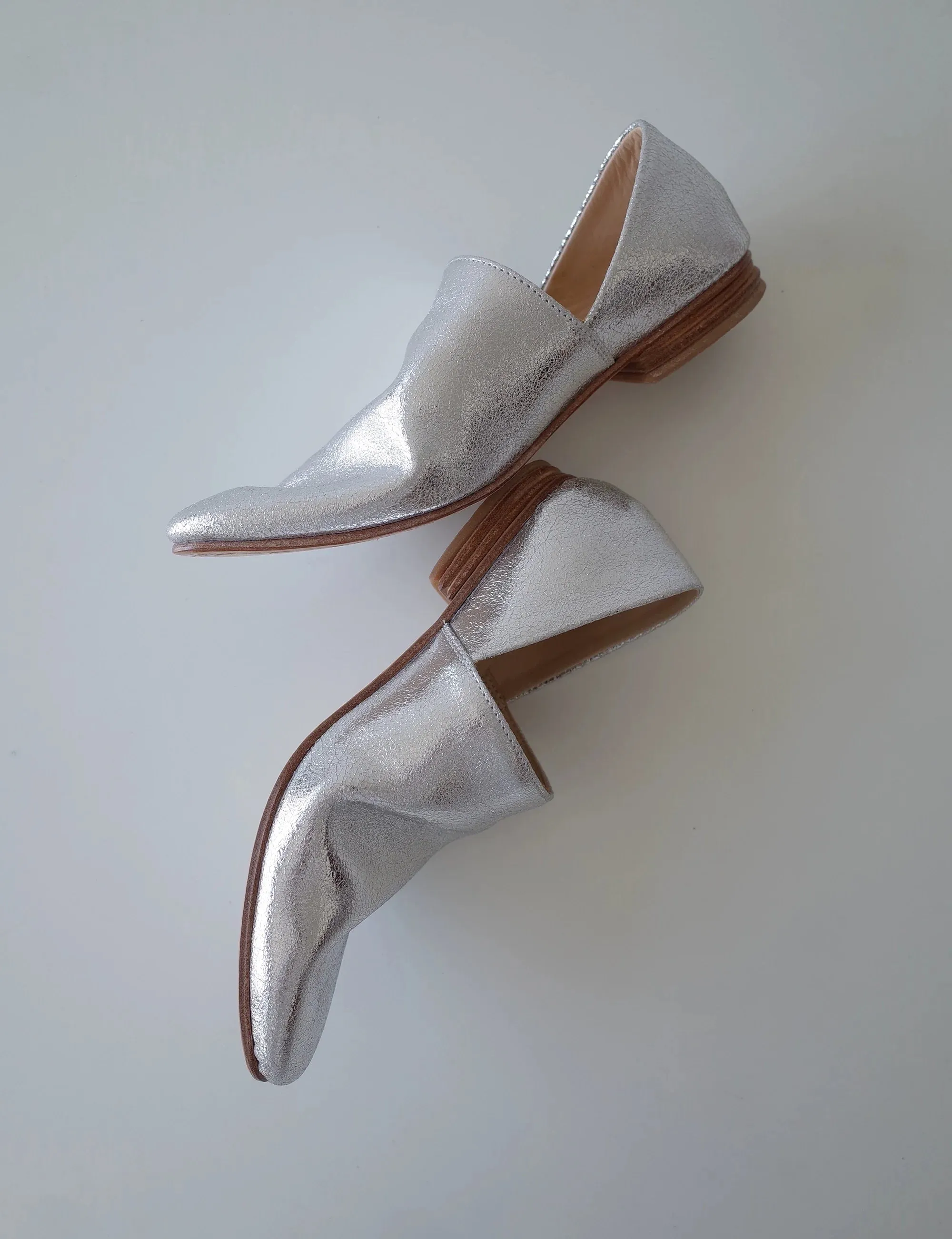Silver Slip-On Shoes