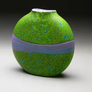 Strata Series in Green Handblown Glass Vase by Thomas Spake Studios
