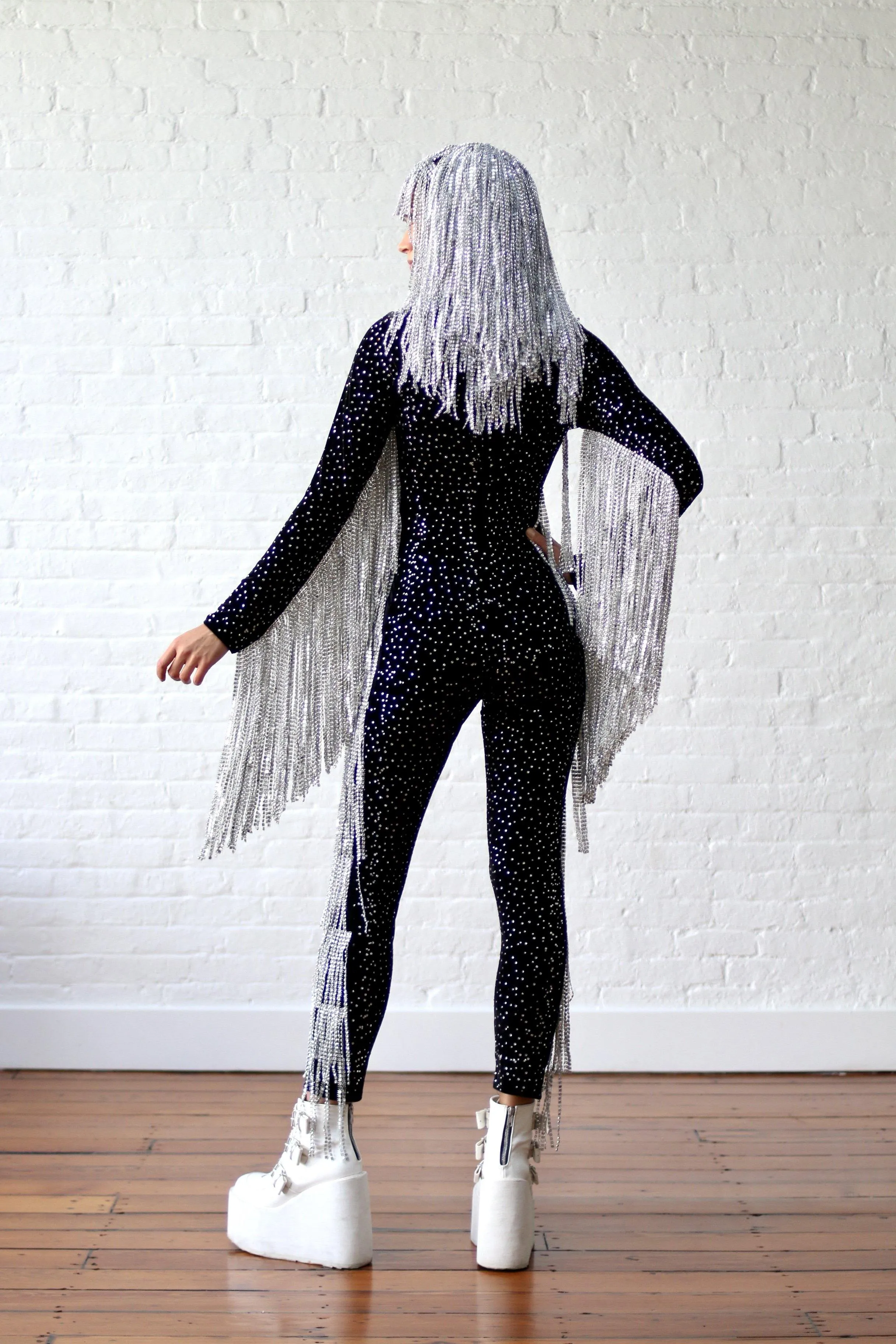 Symphonize The Feeling Fringed Catsuit by Dani Watanabe