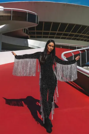 Symphonize The Feeling Fringed Catsuit by Dani Watanabe