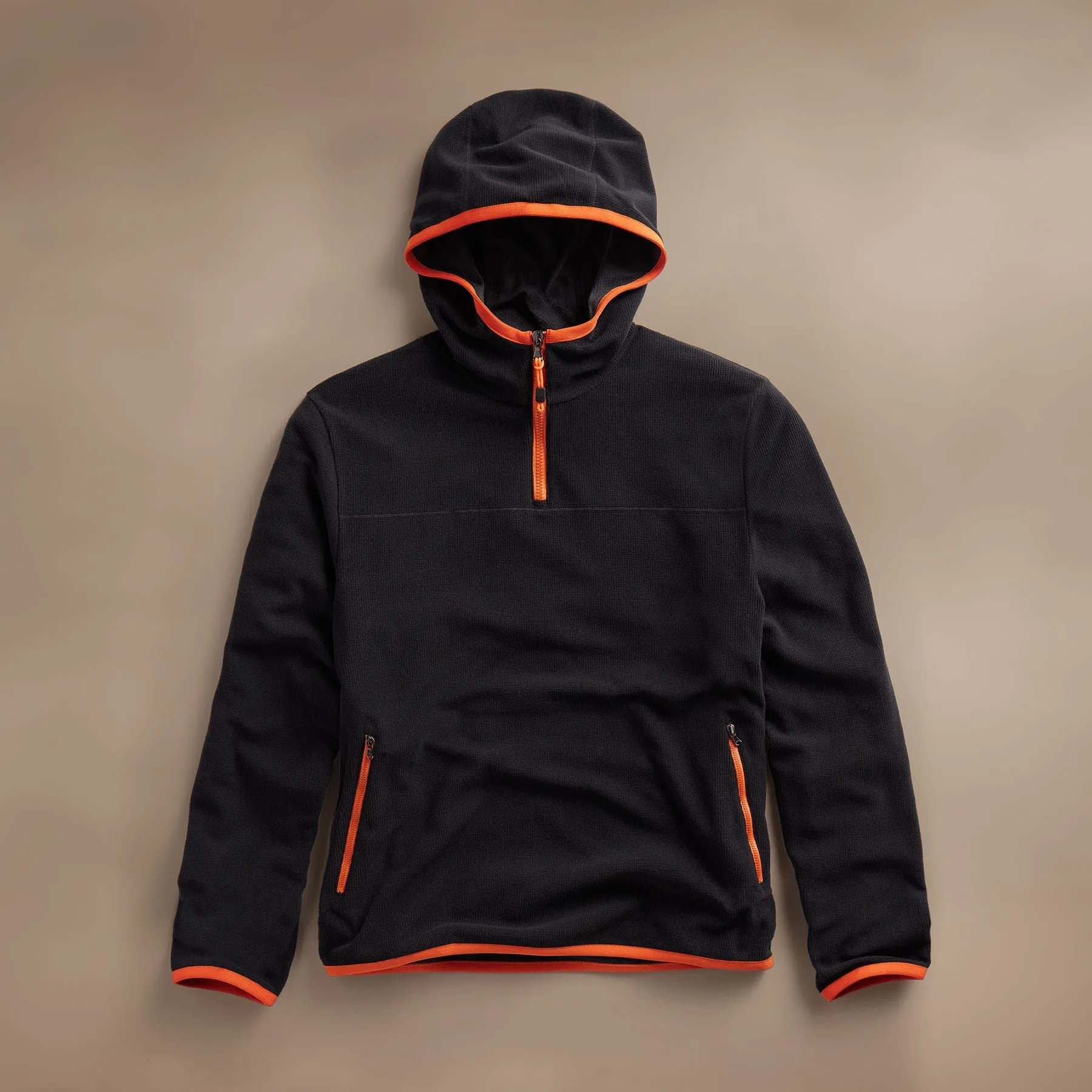 Tech Waffle Performance Hoodie - Black/Orange
