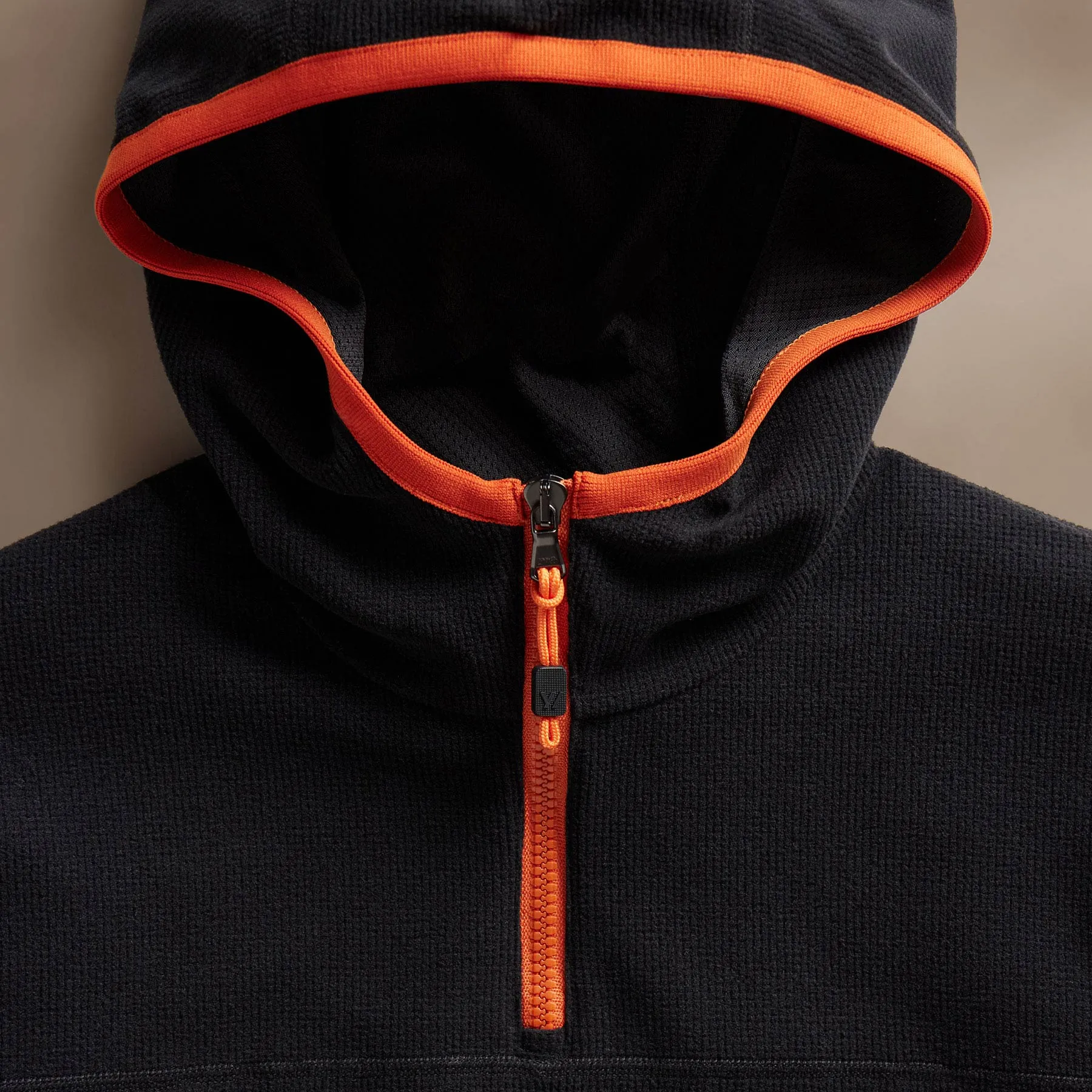 Tech Waffle Performance Hoodie - Black/Orange