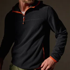 Tech Waffle Performance Hoodie - Black/Orange