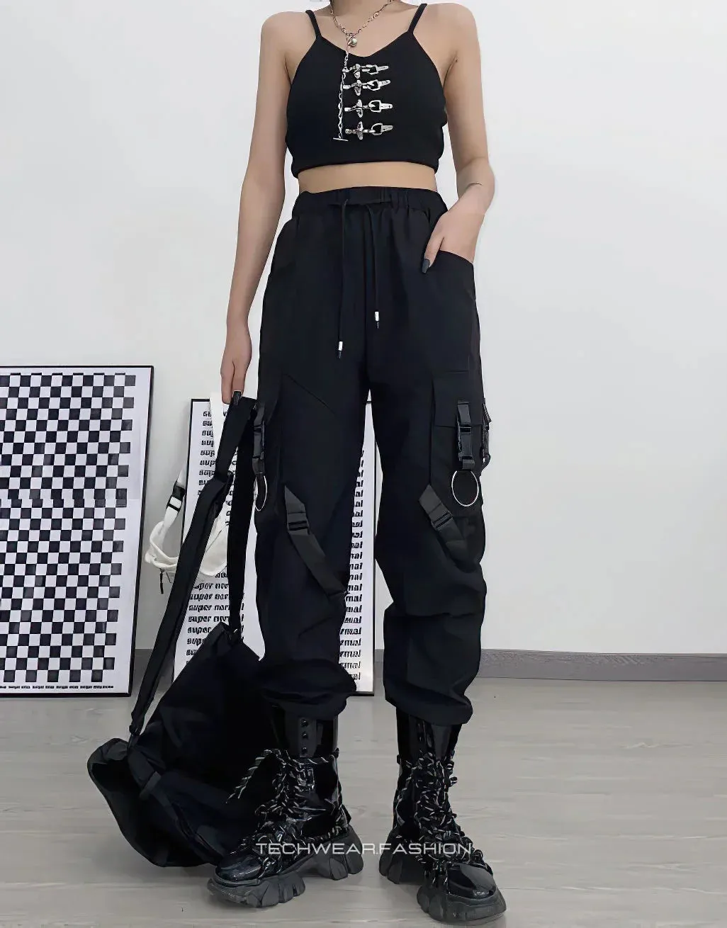 Techwear women's tactical cargo pants