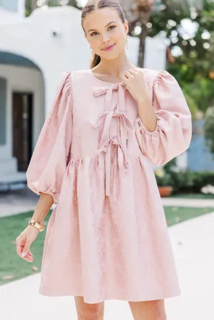 The Allure Dusty Rose Textured Babydoll Dress