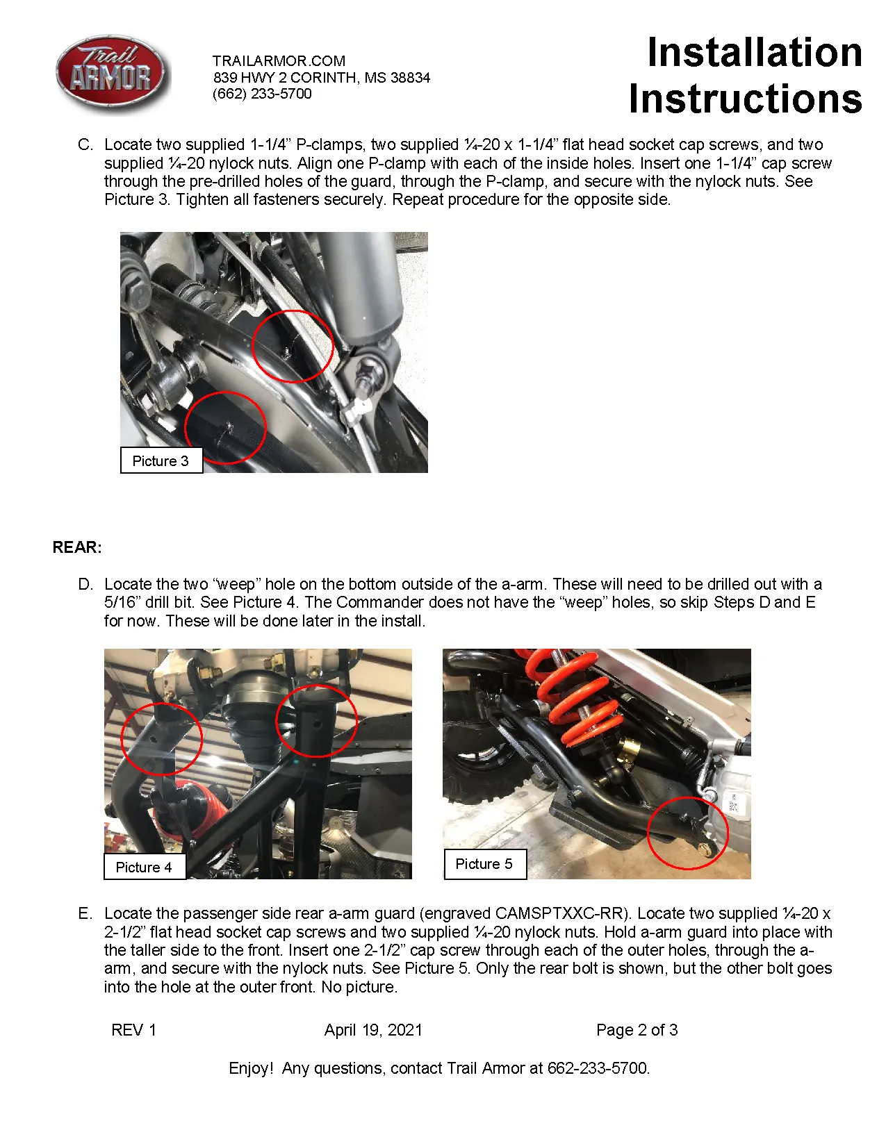 Trail Armor Can Am Maverick Sport X XC, Maverick Sport X MR, Maverick Sport X RC, Commander XT, Commander Max XT, Commander XT-P, Commander X MR and Commander Max XT-P  iMpact A-Arm Guards iMpact A-Arm Guards