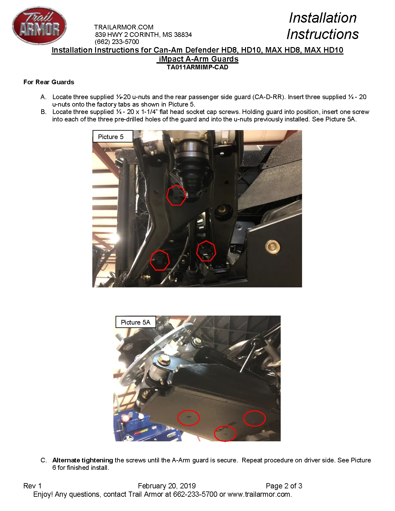 Trail Armor CanAm Defender HD5, Defender HD7, Defender HD8, Defender HD9, Defender DPS HD10, Defender Max HD7, Defender Max HD8, Denfender Max HD9, Defender Max HD10 iMpact A-Arm Guards