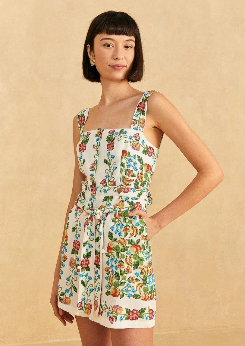 Tropical Romance Off White Romper