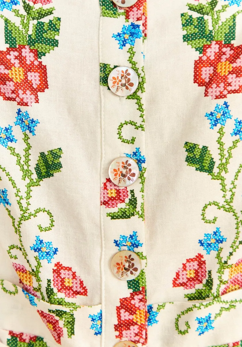 Tropical Romance Off White Romper