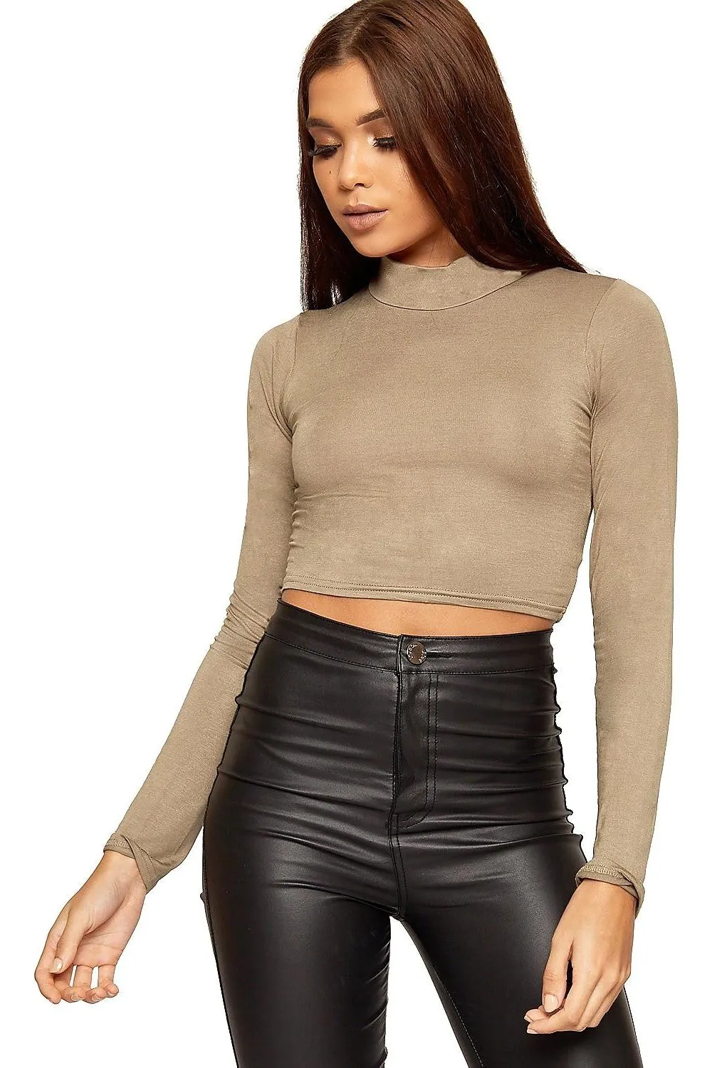 Turtle Neck Crop Top