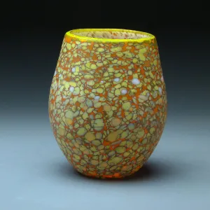 Vase in Orange Handblown Glass Vase by Thomas Spake Studios