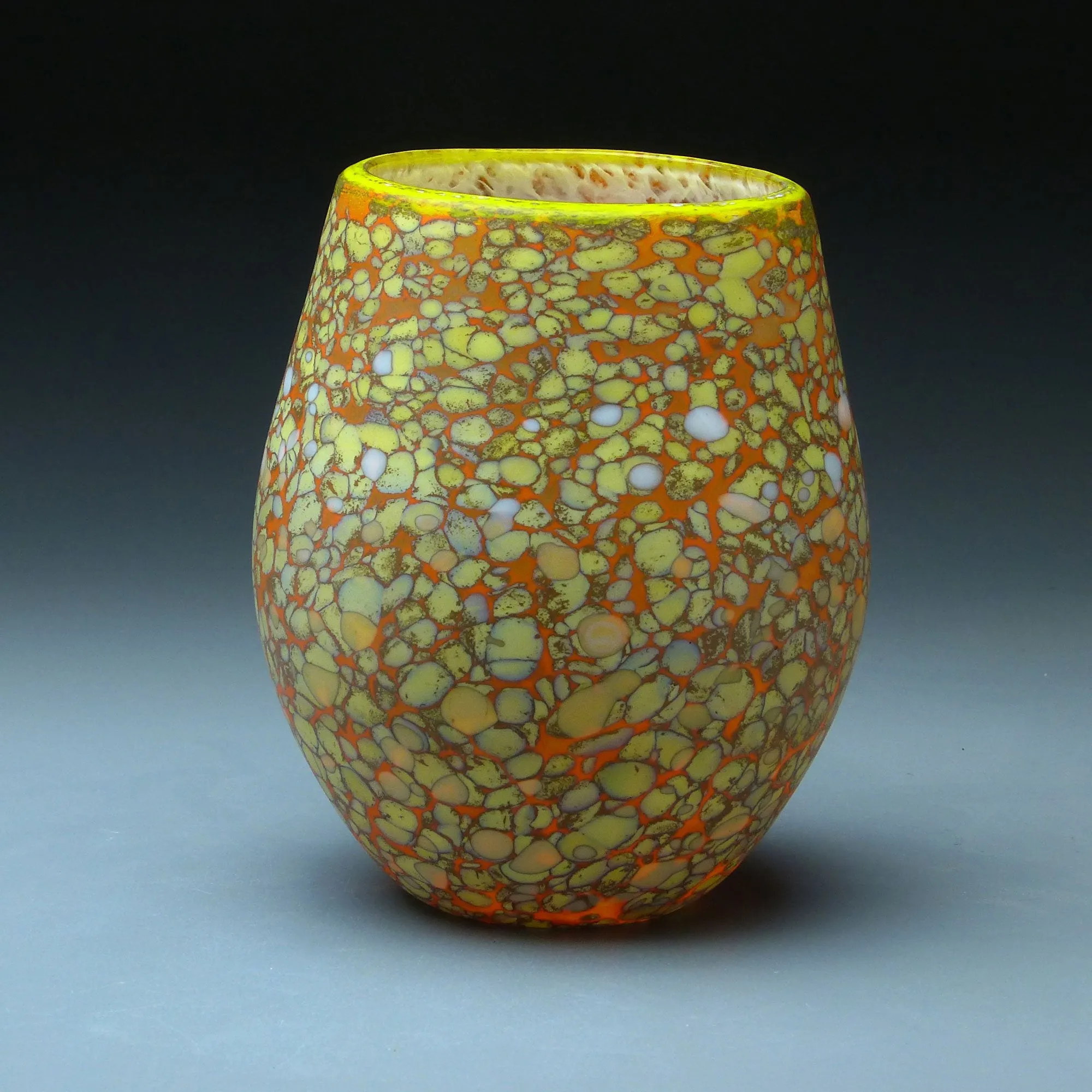 Vase in Orange Handblown Glass Vase by Thomas Spake Studios