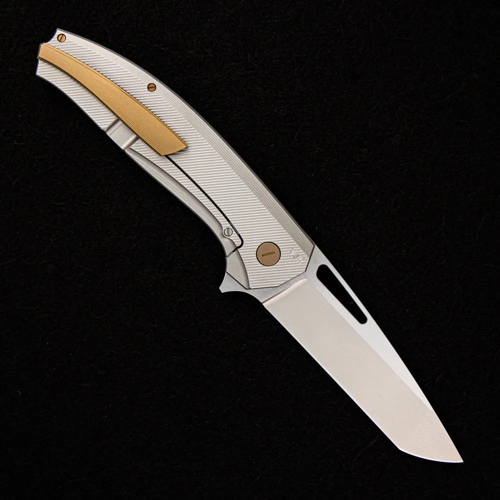 Veli – Titanium Handle – RWL-34 Blade – Bronze Titanium Hardware
