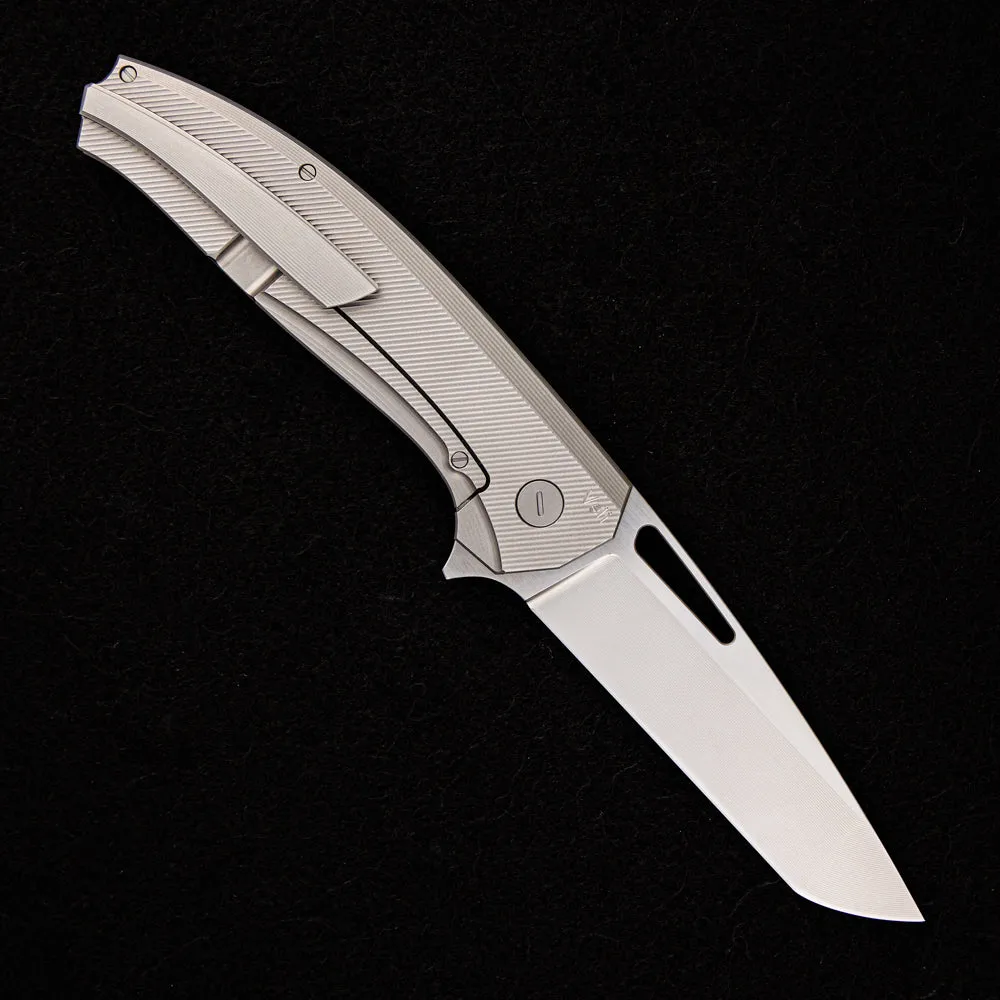 Veli – Titanium Handle – RWL-34 Blade – Silver Titanium Hardware