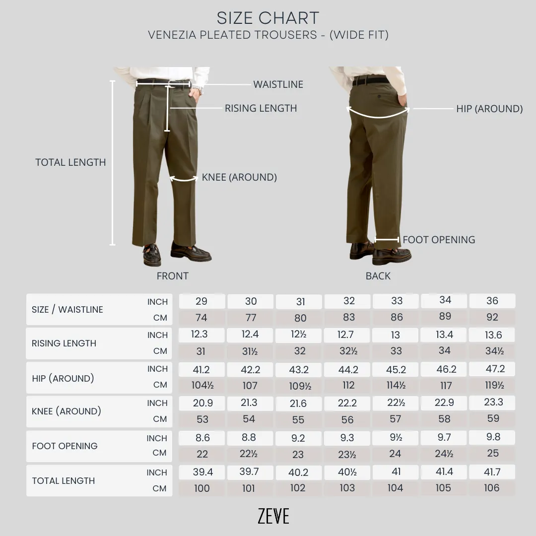Venezia Pleated Trousers - Beige Apricot (Wide Fit)