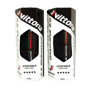 Vittoria Corsa Control G 2.0 700x25C Clincher Bicycle Bike Tire 320TPI Black