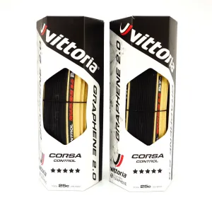 Vittoria Corsa Control G 2.0 700x25C Clincher Bike Tire 320TPI Para Skinwall
