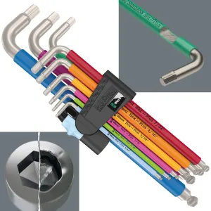 Wera Hex Plus Multicolour Imperial Stainless Steel 1 Key Set 9 Piece 5/64"-3/8