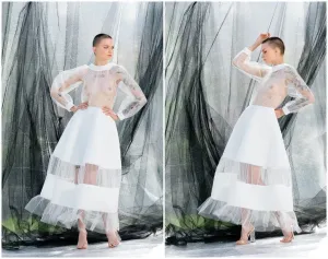 White Maxi dress in tulle Futuristic Neoprene Dress, 125.446