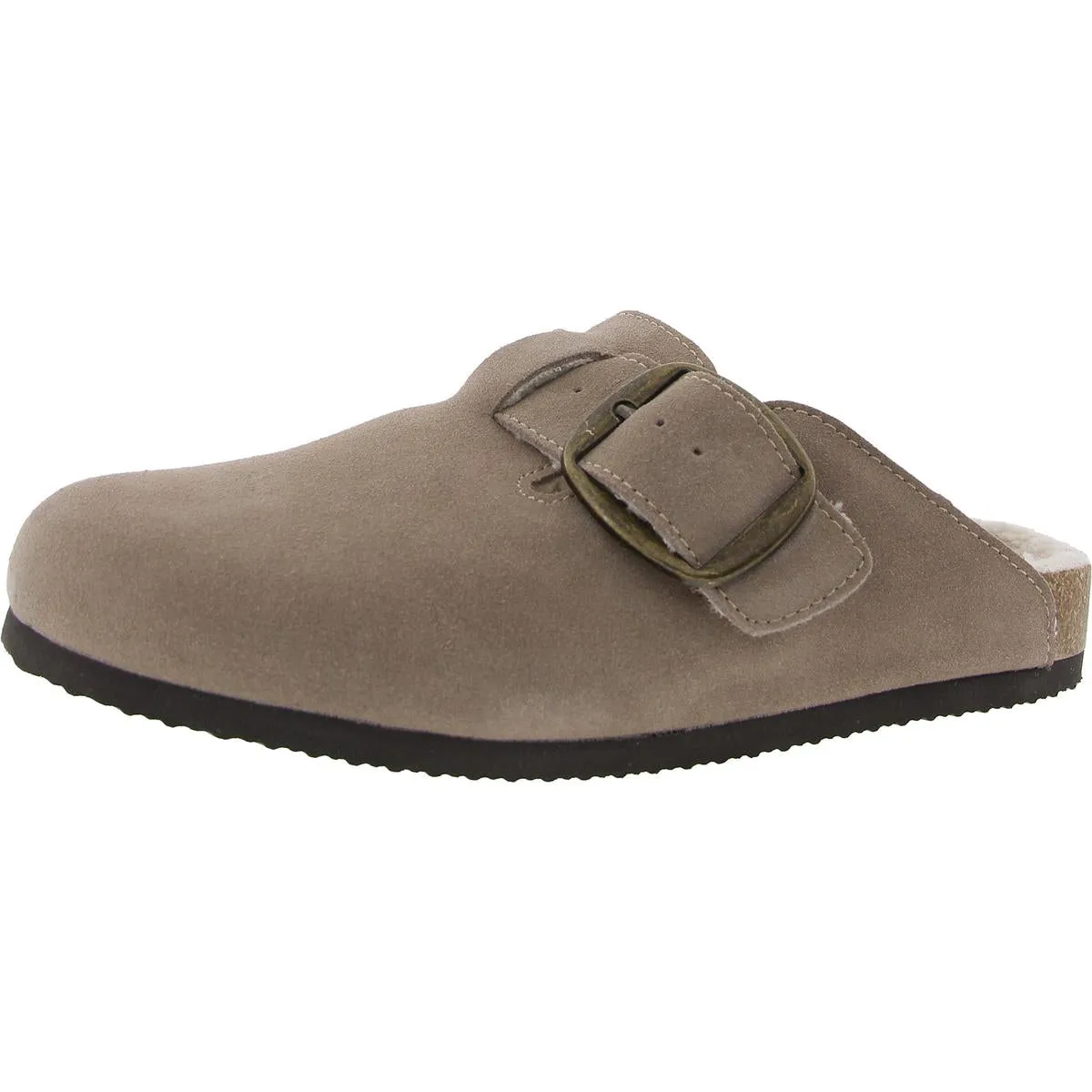 White Mountain Womens Big Sur Suede Faux Fur Lined Loafers