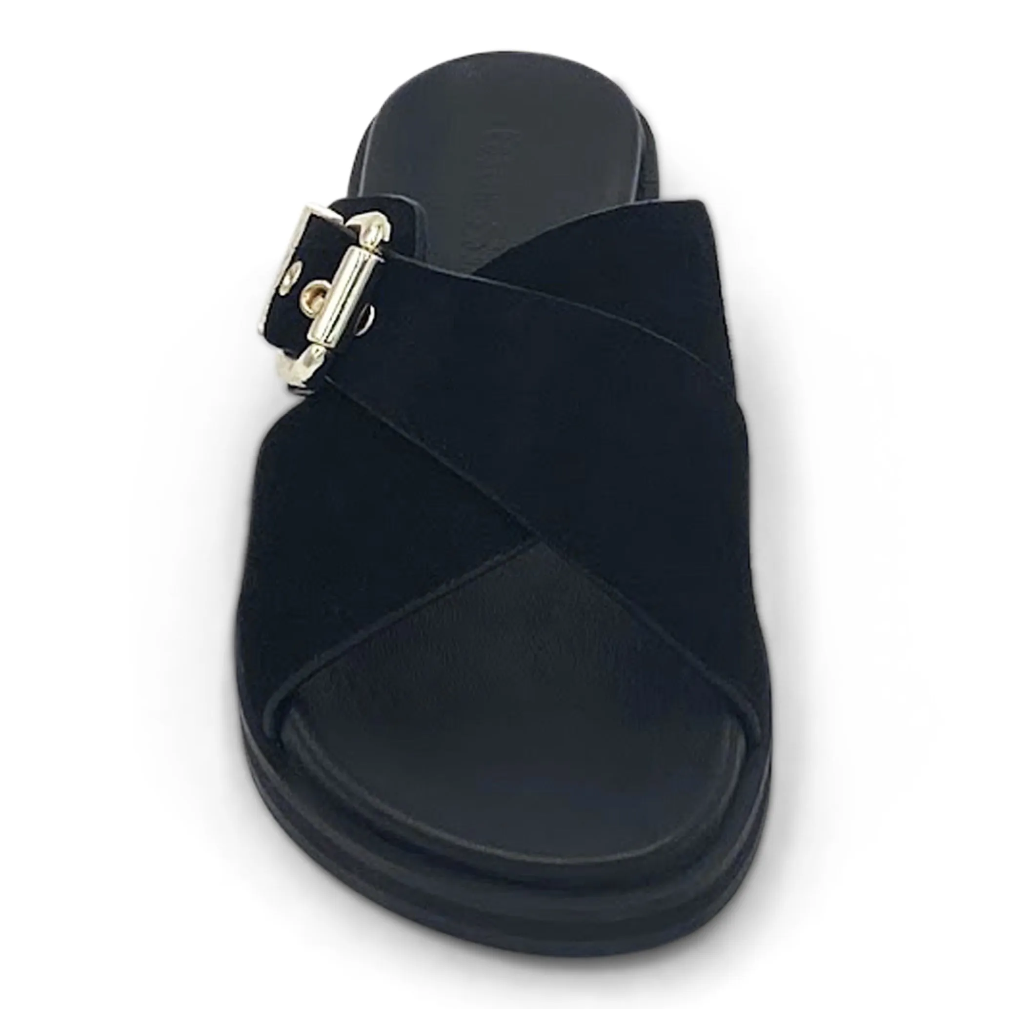 Wide fit sandal black suede