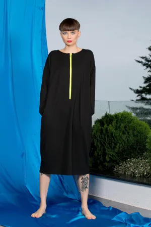 Winter Black Dress, Loose Dress, Comfortable Dress, Plus Size Clothing, Long Sleeve Dress, Futuristic Clothing, Avant Garde Gothic Dress