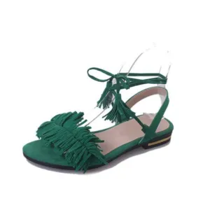 Woman Fashion Tassel Straps Flat Sandals For Women