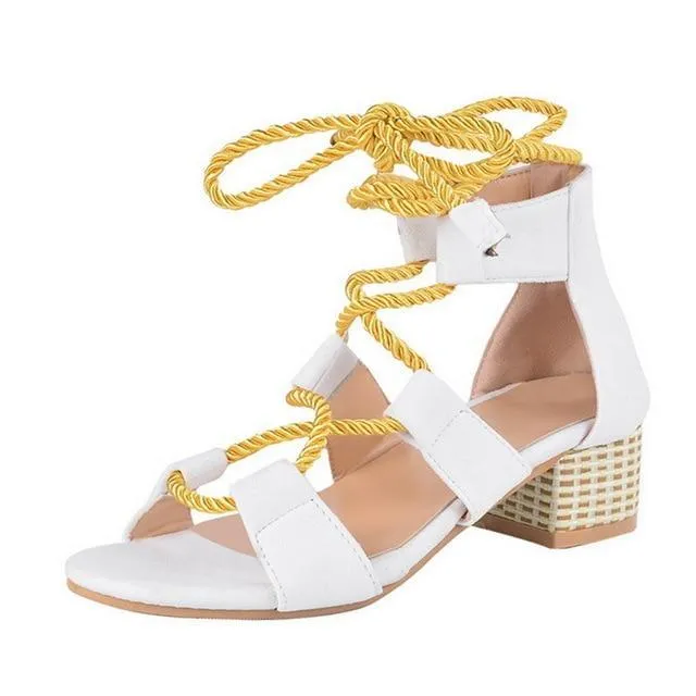 Women Ankle Strap Heels Leopard Print Sandals