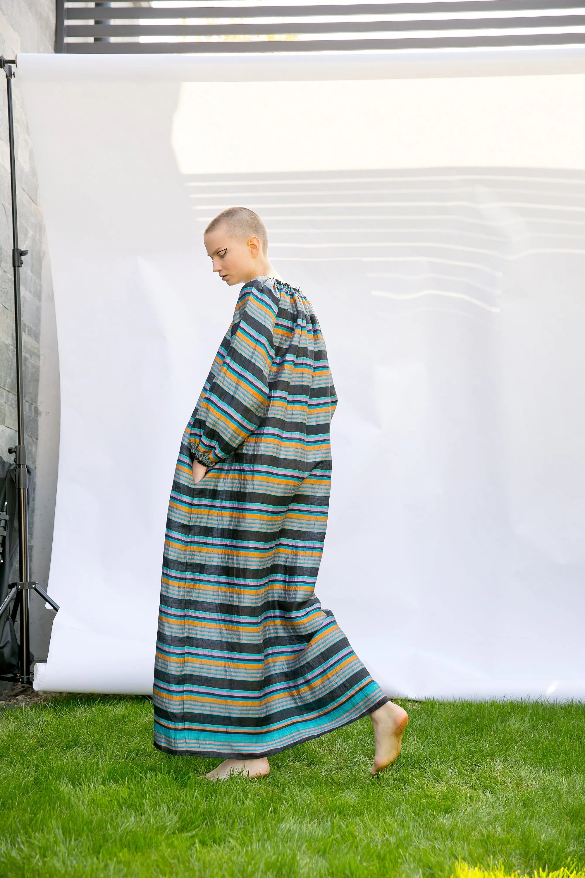Women Maxi Dress, Taffeta Dress, Belt Dress, Long Sleeve Dress, Striped Dress, Kaftan Dress, Plus Size Clothing, Long Dress, Boho Clothing