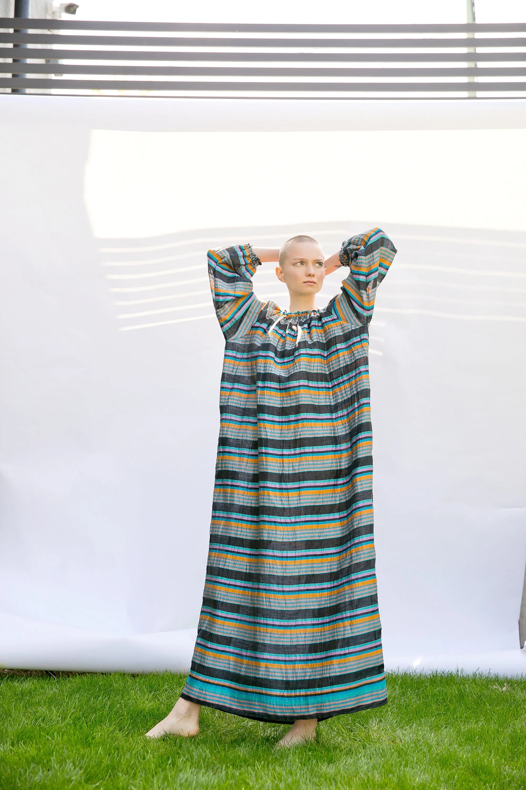 Women Maxi Dress, Taffeta Dress, Belt Dress, Long Sleeve Dress, Striped Dress, Kaftan Dress, Plus Size Clothing, Long Dress, Boho Clothing