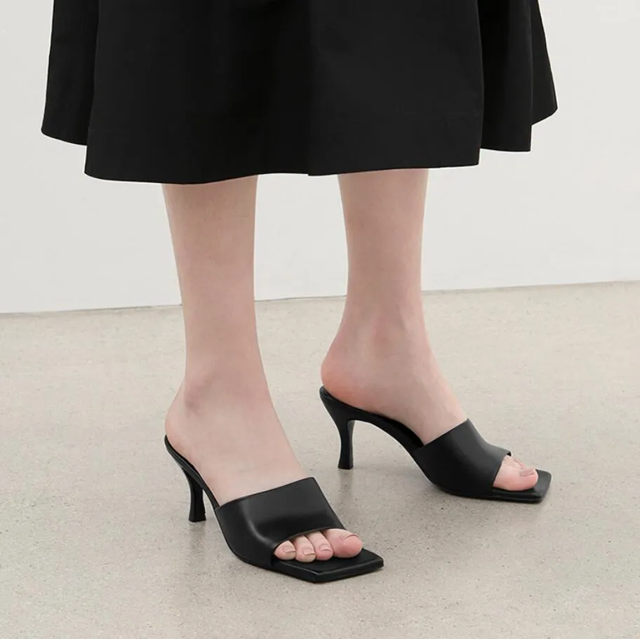 Women's Petite Open Toe Slip On Sandals ES32