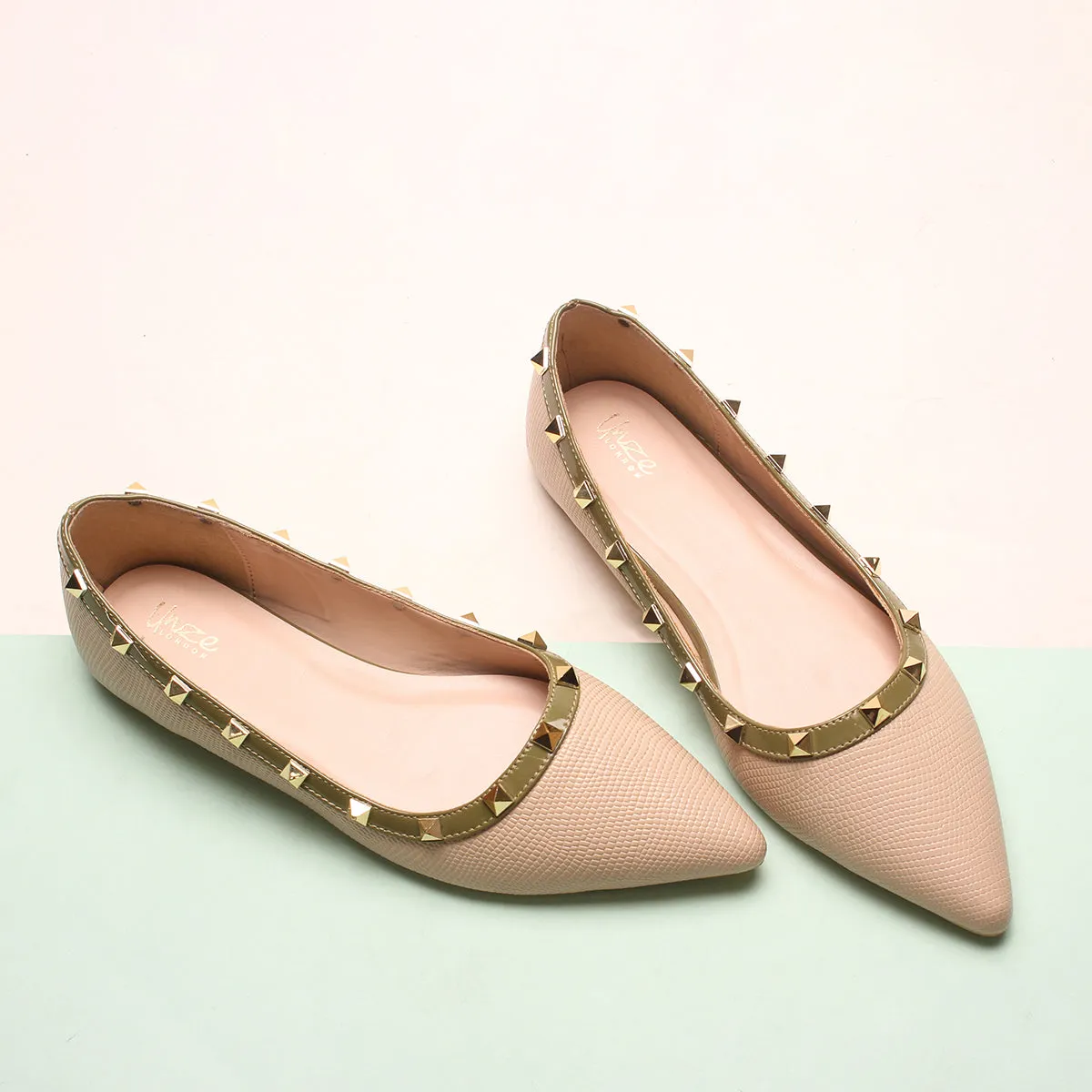 Womens "ADELAIDA  "Pointed Adorned Flat Shoes