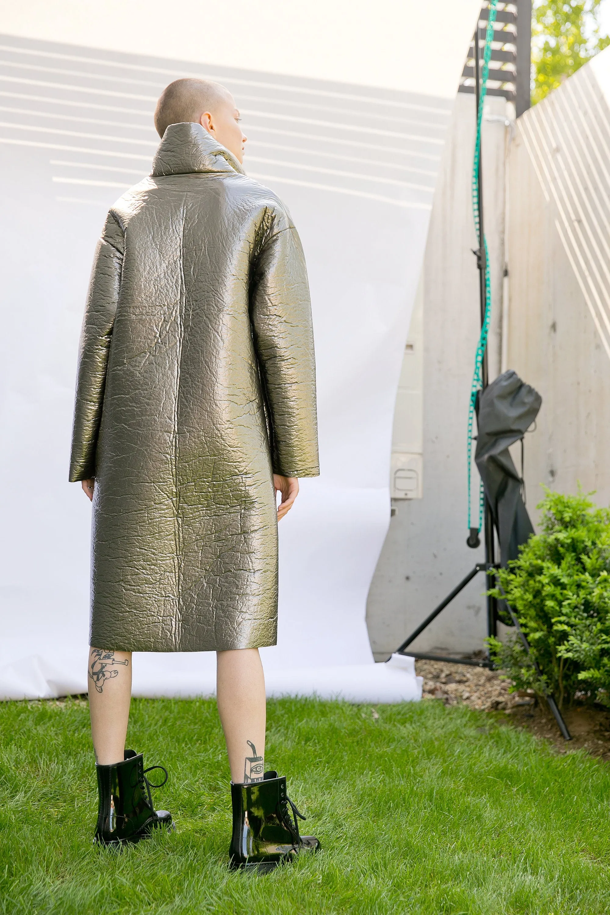 Wool Coat for Women, Futuristic Clothing, Winter Coat, Metallic Coat, Extravagant Coat, Plus Size Clothing, Warm Coat, Metallic Jacket